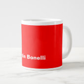 Aangepaste naam Minimalist Modern Rood Wit Grote Koffiekop (Voorkant rechts)