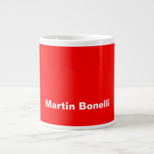 Aangepaste naam Minimalist Modern Rood Wit Grote Koffiekop