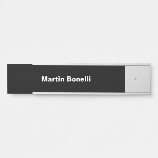 Aangepaste naam Minimalist Modern Zwart Wit Deurbordje (Voorkant)