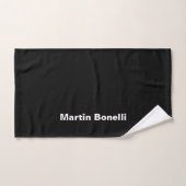 Aangepaste naam Minimalist Modern Zwart Wit Handdoek (Handdoek)