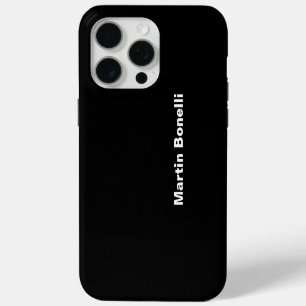 Aangepaste naam Minimalist Modern Zwart Wit iPhone 15 Pro Max Case