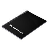 Aangepaste naam Minimalist Modern Zwart Wit Notitieboek (Linkerzijde)