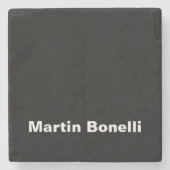 Aangepaste naam Minimalist Modern Zwart Wit Stenen Onderzetter (Voorkant)
