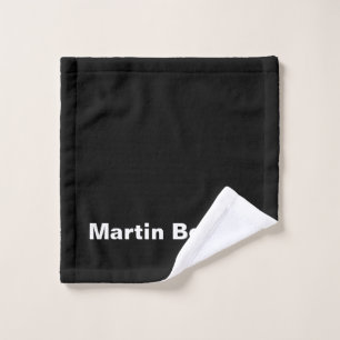 Aangepaste naam Minimalist Modern Zwart Wit Washandje