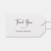 Aangepaste naam Minimalist Zwart Wit Dank u Cadeaulabel (Voorkant (Horizontaal))