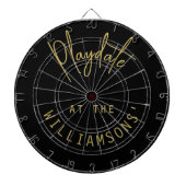 Aangepaste naam Minimalistisch Black Gold Playdate Dartbord (Voorkant)