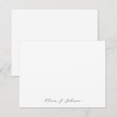 Aangepaste naam minimalistisch elegante platte not notitiekaartje (Voorkant / Achterkant)