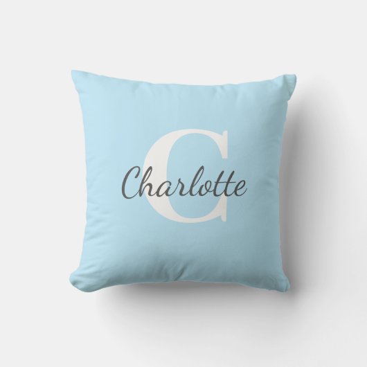 Aangepaste naam Minimalistisch monogram Kussen (Voorkant)