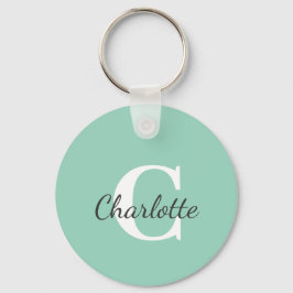 Aangepaste naam Minimalistisch monogram Sleutelhanger