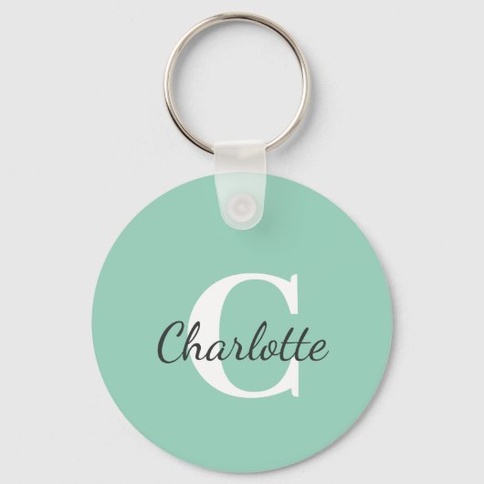 Aangepaste naam Minimalistisch monogram Sleutelhanger (Voorkant)