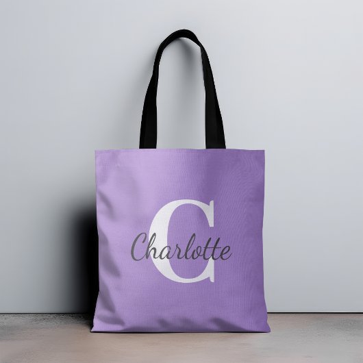 Aangepaste naam Minimalistisch monogram Tote Bag