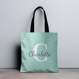 Aangepaste naam Minimalistisch monogram Tote Bag