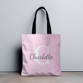 Aangepaste naam Minimalistisch monogram Tote Bag
