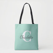 Aangepaste naam Minimalistisch monogram Tote Bag (Voorkant)