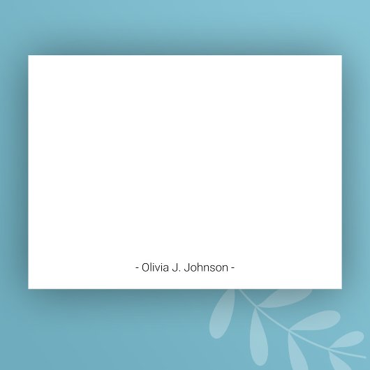 Aangepaste naam Minimalistisch White Flat Note Kaa Notitiekaartje