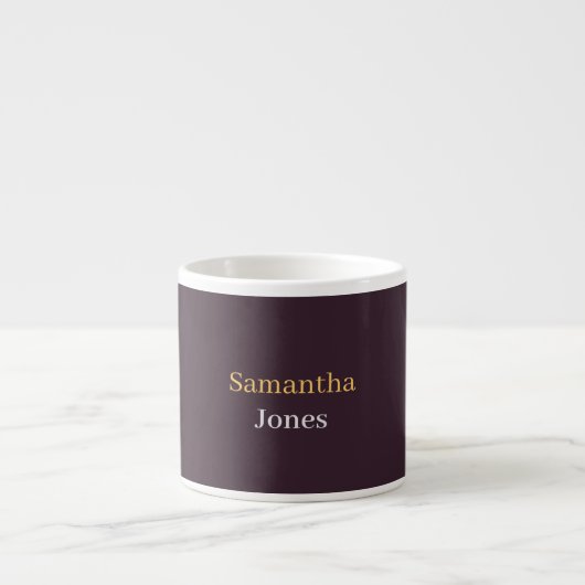 Aangepaste naam minimalistische moderne wijnrood espresso kop (Voorkant)