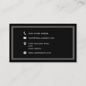 Aangepaste naam minimalistische typografie zwart e visitekaartje (Achterkant)