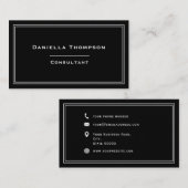 Aangepaste naam minimalistische typografie zwart e visitekaartje (Voorkant / Achterkant)