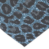 Aangepaste naam mistblauw glitter leopard print korte tafelloper (Hoek)
