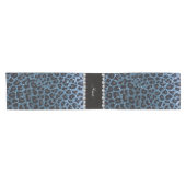 Aangepaste naam mistblauw glitter leopard print korte tafelloper (Horizontaal)