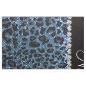 Aangepaste naam mistblauw glitter leopard print stof (Fat Quarter)
