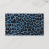 Aangepaste naam mistblauw glitter leopard print visitekaartje (Achterkant)