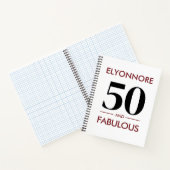 Aangepaste naam Modern 50 En Fabulous Kerswijn Notitieboek (Binnen)