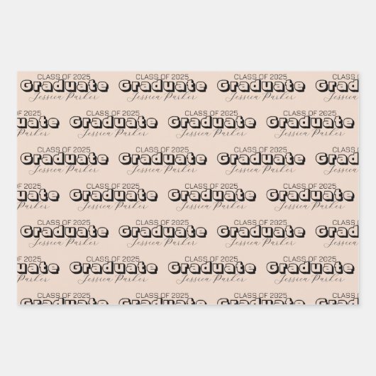 Aangepaste naam Modern Afstuderen Inpakpapier Vel (Voorkant)