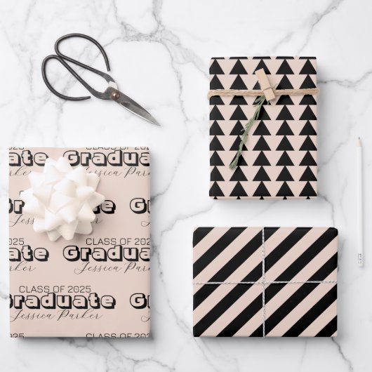 Aangepaste naam Modern Afstuderen Inpakpapier Vel (Voorkant)