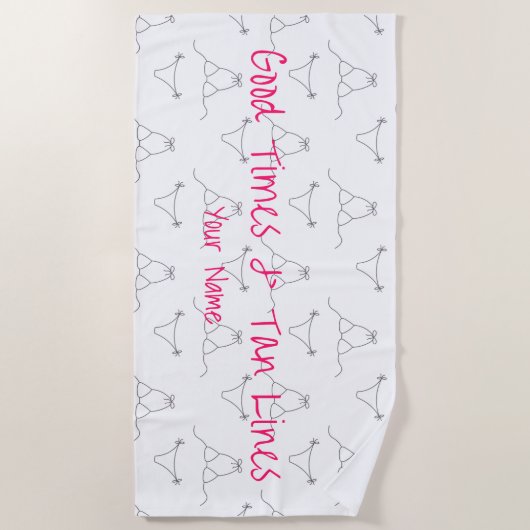 Aangepaste naam Modern Bikini Pattern Strandlaken (Voorkant)