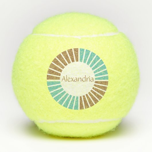 Aangepaste naam Modern Blauwgroen Tennisballen (Voorkant)