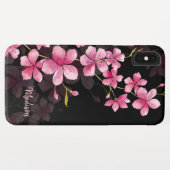 Aangepaste naam| Modern Floral Cherry Blossom Patt Case-Mate iPhone Case (Achterkant (horizontaal))