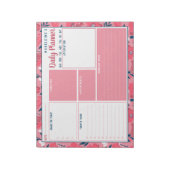 Aangepaste naam Modern Floral Daily Planner Notitieblok (Linkerzijde)