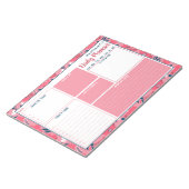 Aangepaste naam Modern Floral Daily Planner Notitieblok (Schuin)