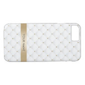 Aangepaste naam modern Gold & White Pattern Case-Mate iPhone Case (Achterkant (Horizontaal))