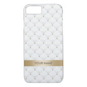 Aangepaste naam modern Gold & White Pattern Case-Mate iPhone Case (Achterkant)