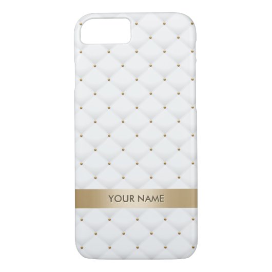 Aangepaste naam modern Gold & White Pattern Case-Mate iPhone Case (Achterkant)