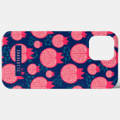 Aangepaste Naam Modern Granaatappel Patroon Marine Case-Mate iPhone Case (Achterkant (horizontaal))