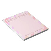 Aangepaste naam modern grappig pastel roze perzik notitieblok (Schuin)