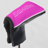 Aangepaste naam Modern Hot Roze Golfheadcover (3/4 voorkant)