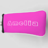 Aangepaste naam Modern Hot Roze Golfheadcover (Voorkant)