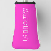 Aangepaste naam Modern Hot Roze Golfheadcover (Draai 90)