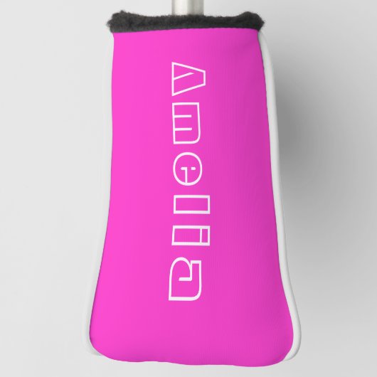 Aangepaste naam Modern Hot Roze Golfheadcover (Draai 90)