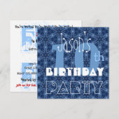 Aangepaste naam Modern Kind 10e verjaardag Blauw Y Kaart (Voorkant / Achterkant)
