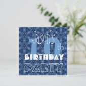 Aangepaste naam Modern Kind 10e verjaardag Blauw Y Kaart (Staand voorkant)