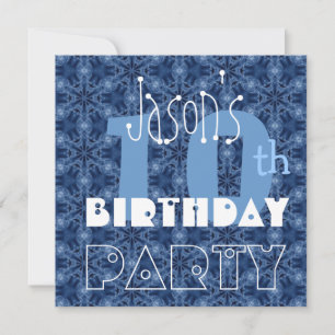 Aangepaste naam Modern Kind 10e verjaardag Blauw Y Kaart