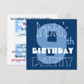 Aangepaste naam Modern Kind 9e verjaardag Blauw Kaart (Voorkant / Achterkant)