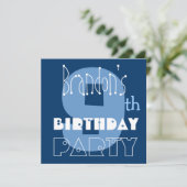 Aangepaste naam Modern Kind 9e verjaardag Blauw Kaart (Staand voorkant)