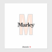 Aangepaste naam Modern Monogram Logo Laptop Sticker (Vel)