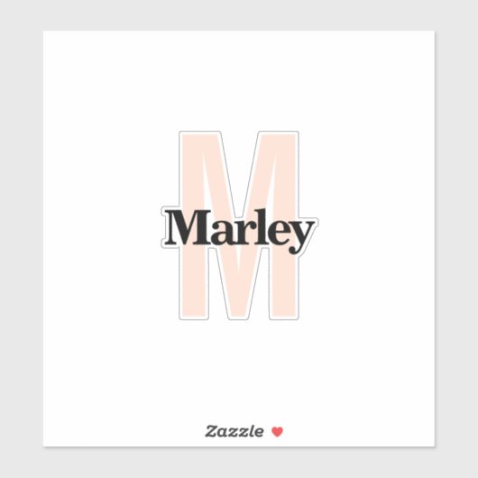 Aangepaste naam Modern Monogram Logo Laptop Sticker (Vel)